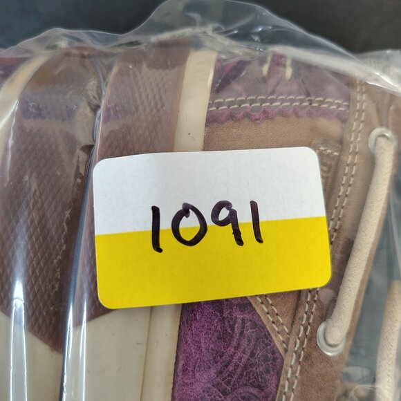 Durango Loafers Boat Shoes Women's Size 9 Medium Brown Purple Tooled Leather - Picture 10 of 10